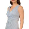 Adrianna Papell Womens Metallic Mesh Cascade GownSpecial Occasion Dress(Sky Blue)