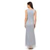 Adrianna Papell Womens Metallic Mesh Cascade GownSpecial Occasion Dress(Sky Blue)