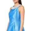 Adrianna Papell Womens Mikado Halter Dress(Cool Cloud)