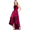 Adrianna Papell Women’s Mikado High Low Gown(Garnet)