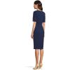 Adrianna Papell Womens Mini Bow Front Sheath Dress(Navy Sateen)