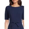 Adrianna Papell Womens Mini Bow Front Sheath Dress(Navy Sateen)