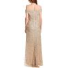 Adrianna Papell Women’s Off The Shoulder Crunchy Bead Gown(Champagne)