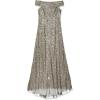 Adrianna Papell Women’s Off The Shoulder Crunchy Bead Gown(Lead)