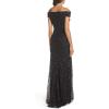 Adrianna Papell Women’s Off The Shoulder Crunchy Bead Gown(Navy)