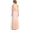Adrianna Papell Women’s One Shoulder Beaded Dress(Blush)