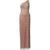 Adrianna Papell Women’s One Shoulder Beaded Dress(Stone)