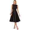Adrianna Papell Womens Roll Neck Mikado Dress(Black)