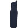 Adrianna Papell Womens Satin Crepe Dress(Dark Navy)