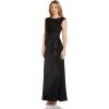 Adrianna Papell Womens Satin Crepe Gown(Black)