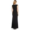 Adrianna Papell Womens Satin Crepe Gown(Black)