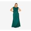 Adrianna Papell Womens Satin Crepe Gown(Dark Jade)