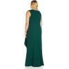 Adrianna Papell Womens Satin Crepe Gown(Dark Jade)