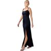 Adrianna Papell Womens Satin Crepe Gown(Dark Navy)