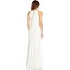 Adrianna Papell Womens Satin Crepe Gown(Ivory)