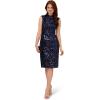 Adrianna Papell Womens Sequin Lace Midi Dress(Navy)