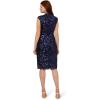 Adrianna Papell Womens Sequin Lace Midi Dress(Navy)