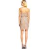 Adrianna Papell Women’s Short Blouson Beaded Cocktail Dress(Taupe/Pink)