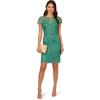 Adrianna Papell Women’s Short Cut Out Beaded Sheath(Jungle Green)
