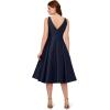 Adrianna Papell Women’s Sleeveless Tea Length Dress, Midnight, 18