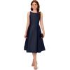 Adrianna Papell Women’s Sleeveless Tea Length Dress, Midnight, 18
