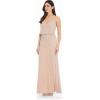 Adrianna Papell Womens Slvlss Blouson Beaded Gwn(Silver/Nude)