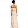 Adrianna Papell Womens Slvlss Blouson Beaded Gwn(Taupe/Pink)