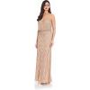 Adrianna Papell Womens Slvlss Blouson Beaded Gwn(Taupe/Pink)