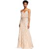 Adrianna Papell Womens Slvlss Blouson Beaded Gwn(Taupe/Pink)