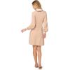 Adrianna Papell Women’s V-Neck Long Sleeve Sweater Dress with Contrast Tipping(Champagne Blush/Black)