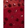 Adrianna Papell Women’s Velvet Embellish Mesh Dress(Cranberry)