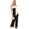 Adrianna Papell womens Knit Crepe Strapless Jumpsuit(Black/White)