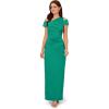 Adrianna Papell Women’s Asymmetrical Drape Gown(Emerald)