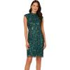 Adrianna Papell Womens Bead Cocktail Dress(Gem Green)