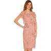 Adrianna Papell Womens Beaded Blouson Dress(Rose Quartz)