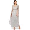Adrianna Papell Womens Beaded Cape Long Dress(Glacier)