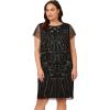 Adrianna Papell Women’s Beaded Cocktail Dress(Black/Gunmetal)