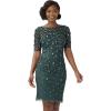 Adrianna Papell Womens Beaded Cocktail Dress(Dusty Emerald)