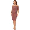 Adrianna Papell Women’s Beaded Off The Shoulder Dress(Plum)