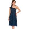 Adrianna Papell Women’s Beaded One Shoulder Dress(Deep Blue)