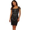 Adrianna Papell Womens Beaded Popover Dress(Black/Gunmetal)