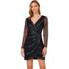 Adrianna Papell Womens Beaded Short Dress(Midnight)