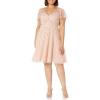 Adrianna Papell Womens Beaded Short Dress(Rose Blush)
