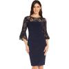Adrianna Papell Womens Bell Sleeve Jersey Drape Dress(Midnight)