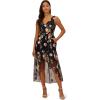 Adrianna Papell Women’s Embroidered High Low Dress(Black Multi)