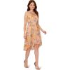 Adrianna Papell Women’s Embroidery Midi Dress(Yellow/Orange Multi)