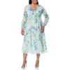 Adrianna Papell Womens Floral Chiffon Tiered Dress(Mint Multi)