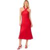 Adrianna Papell Women’s Foil Woven Midi Dress(Red)