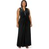Adrianna Papell Women’s Jersey Tuxedo Gown(Black)