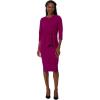 Adrianna Papell Women’s Knit Crepe TIE Waist Sheath, Wildberry